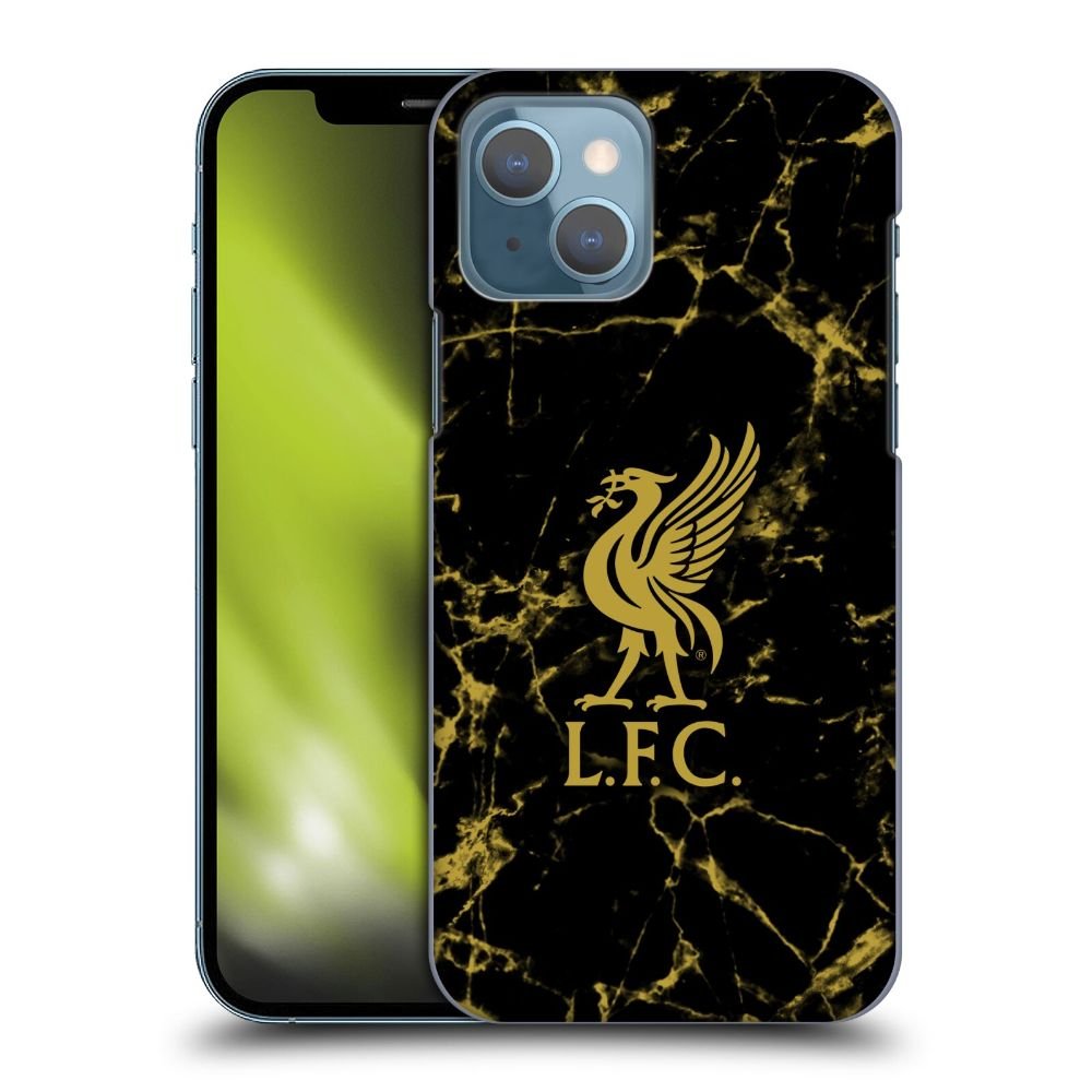 LIVERPOOL FC リヴァプールFC - Black & Gold Marble ハード case / Apple iPhoneケース - PGS